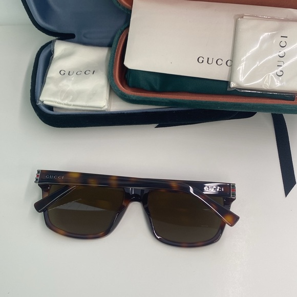 New Authentic Gucci GG0450S 003 57 Men's Sunglasses - Picture 11 of 14